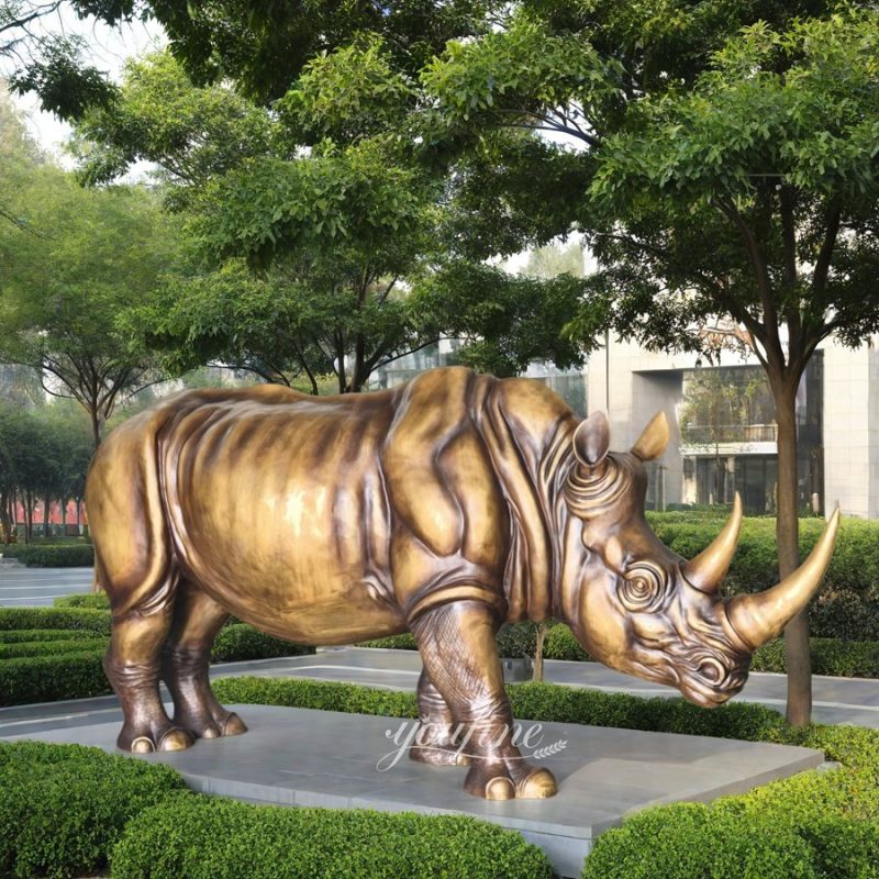 Life Size rhino sculptures
