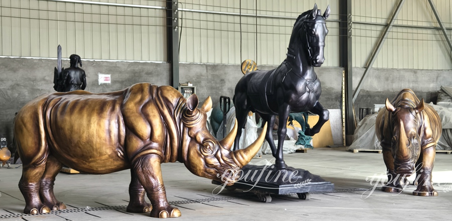 Life Size rhino sculptures art