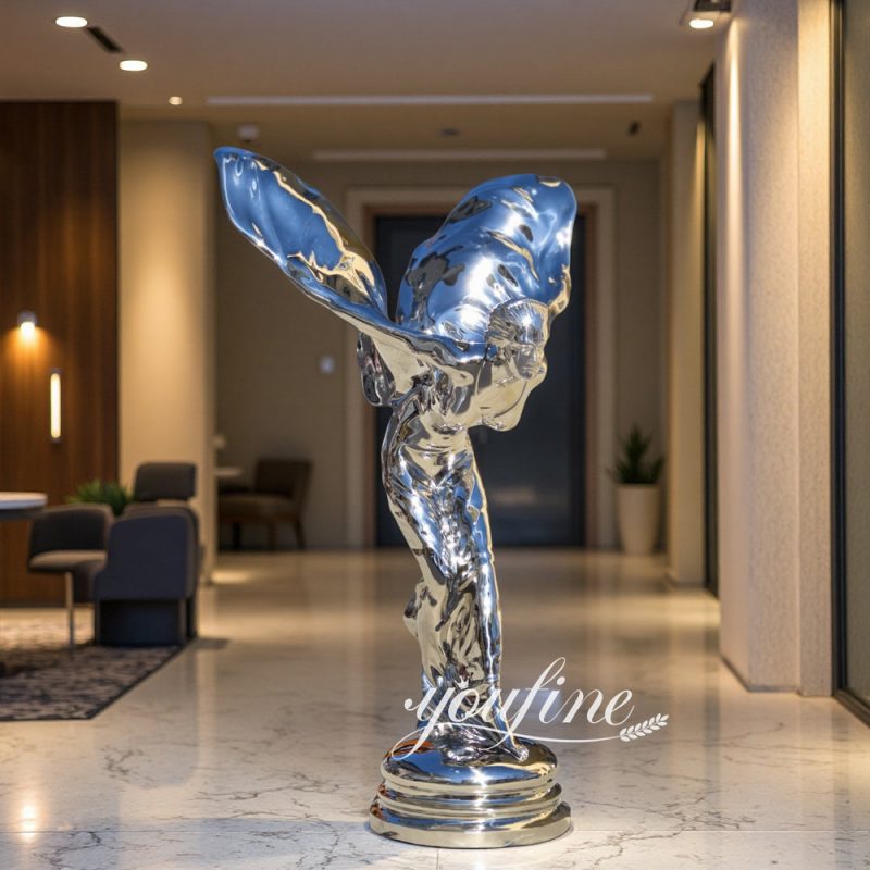 stainless steel Spirit of Ecstasy sculpture