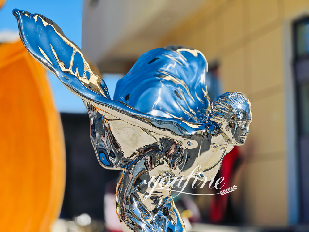 Stainless Steel Spirit of Ecstasy Rolls Royce Sculpture