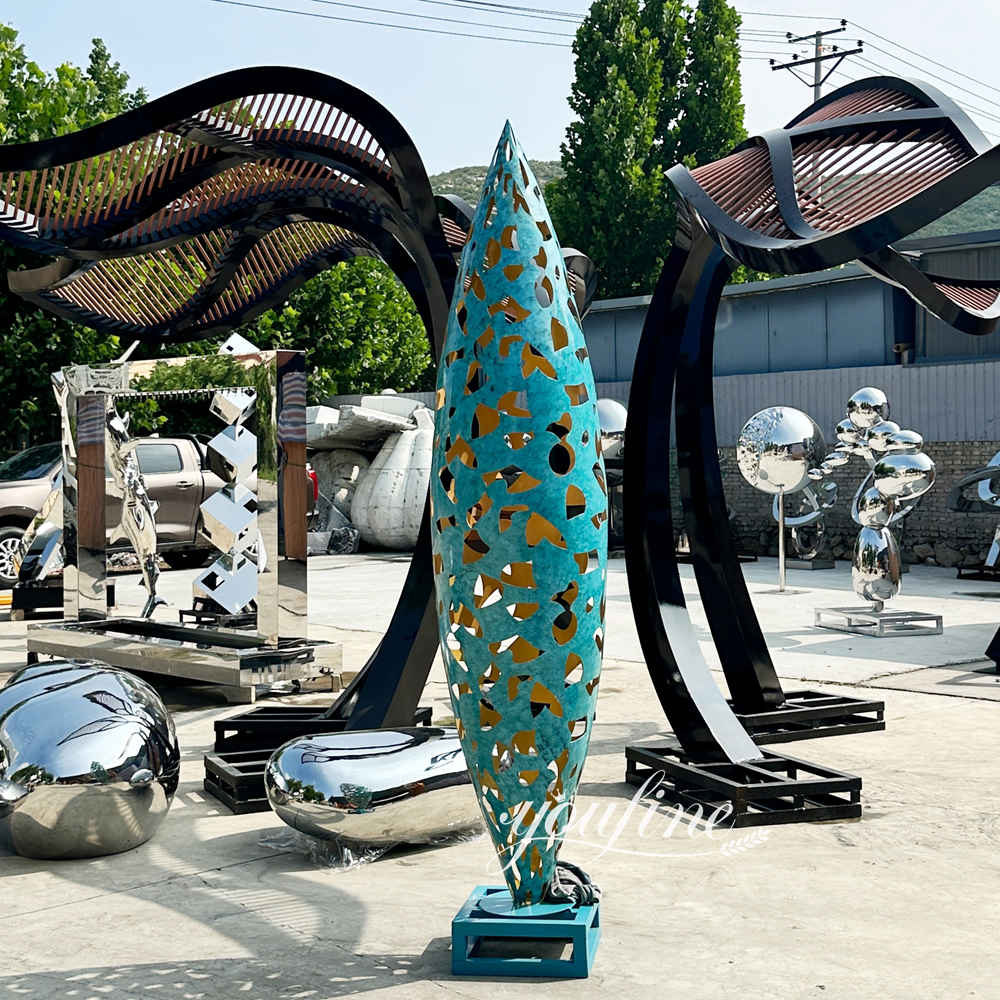 stainless steel art sculpture details show