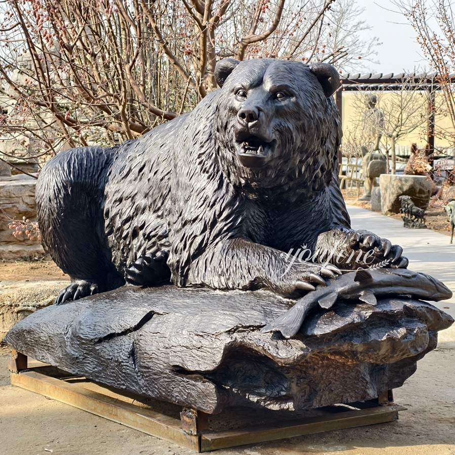 bear with fish statue