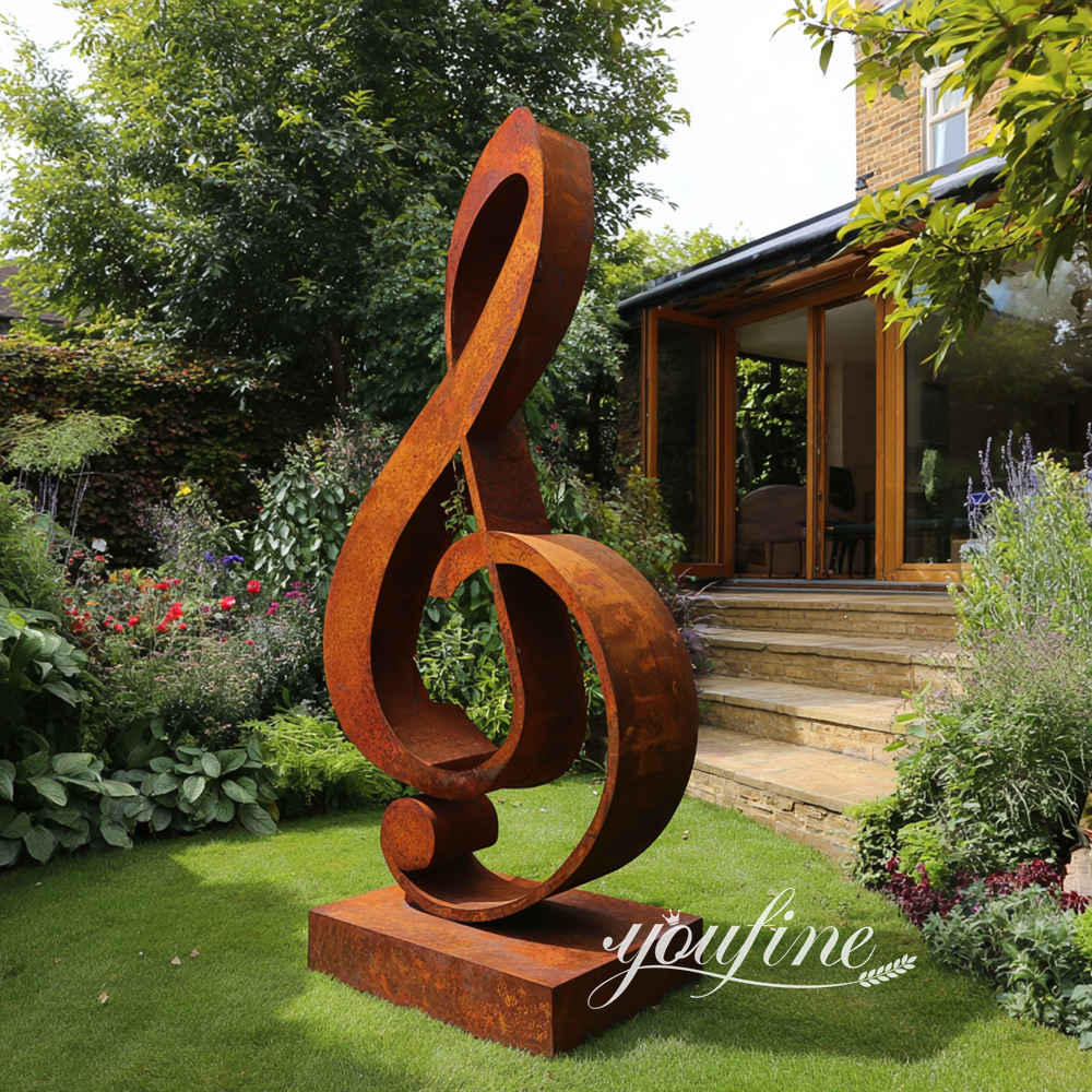home decorative corten steel music sculpture