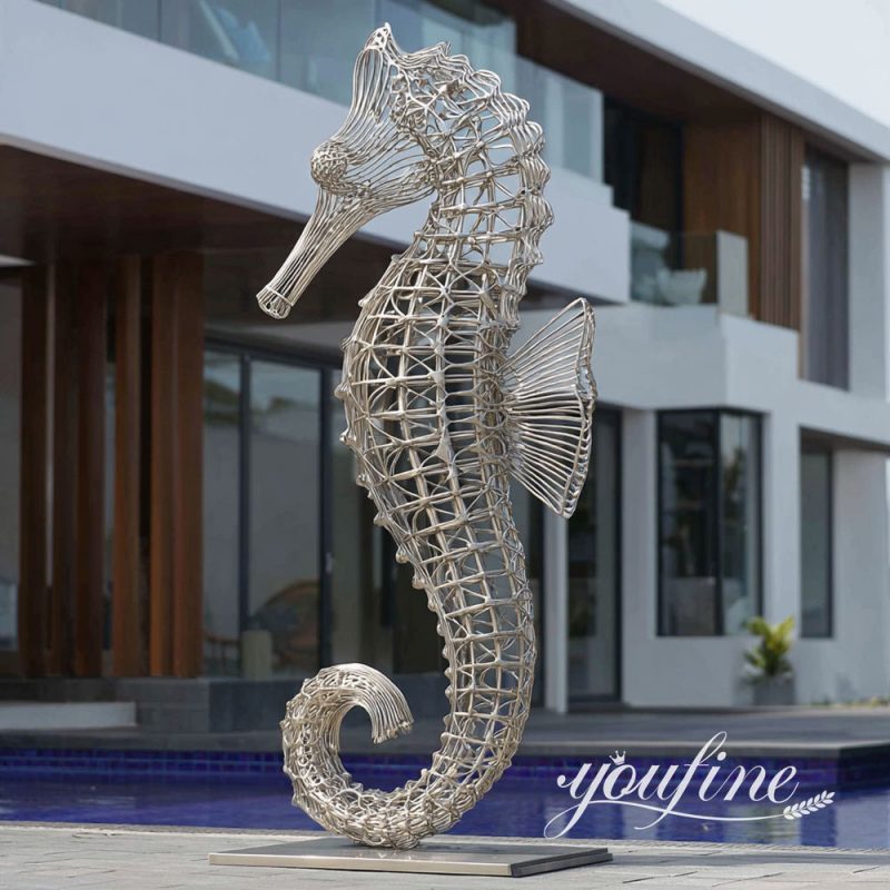 hollow art seahorse sculpture