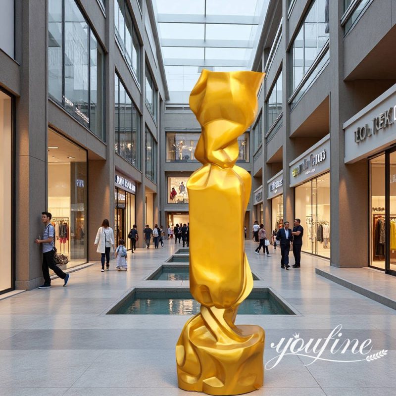 golden metal candy sculpture