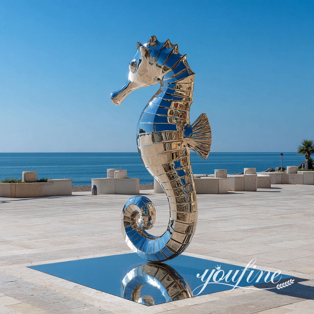 hand made seahorse statue for outdoor decor