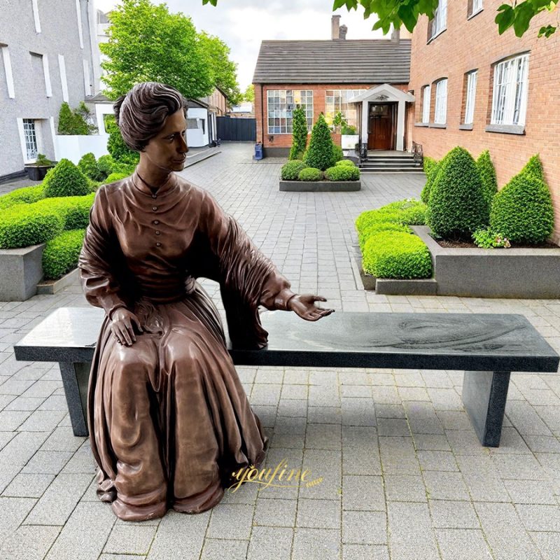 life size sitting Catherine McAuley sculpture