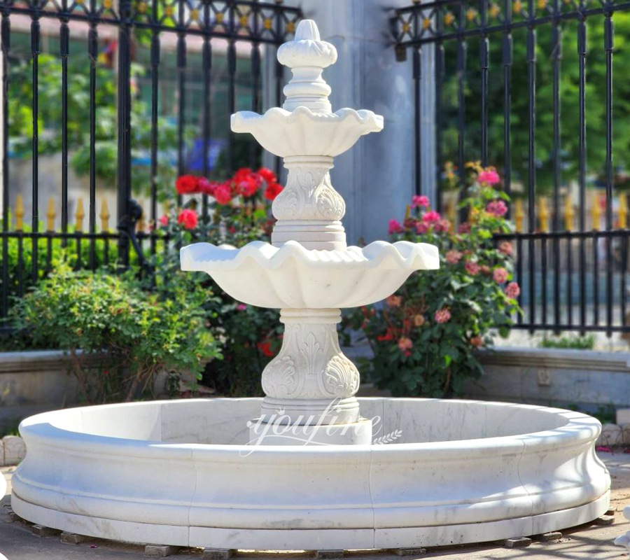 marble Simple three-tiered fountain