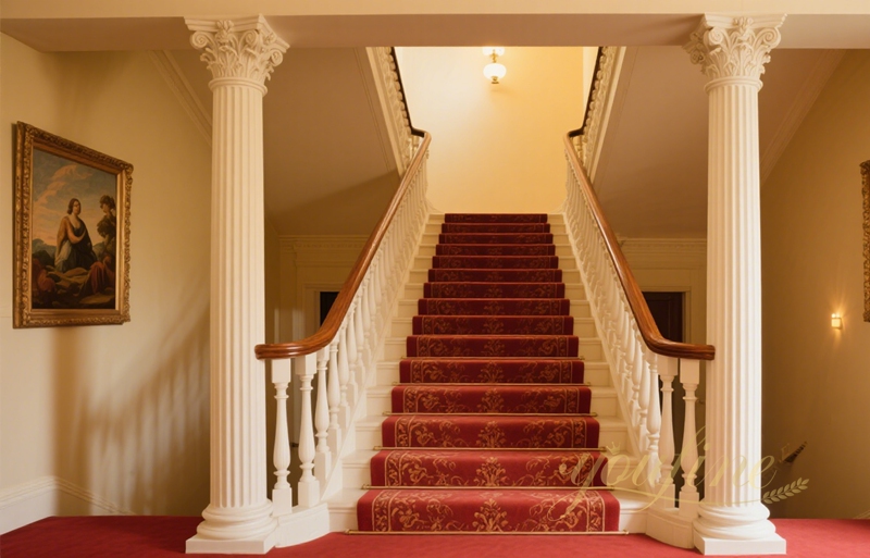 high quality marble column along stairs