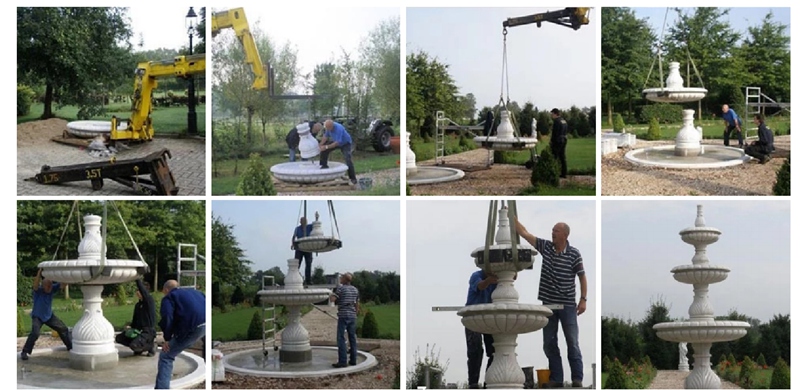 marble fountain installation