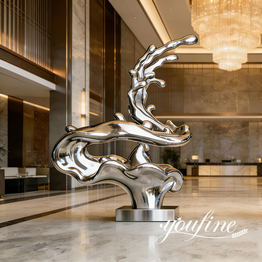 Tác phẩm điêu khắc sóng dùng để trang trí khách sạn.