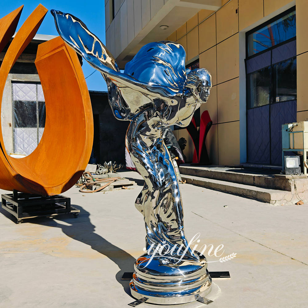 mirror large Spirit of Ecstasy sculpture