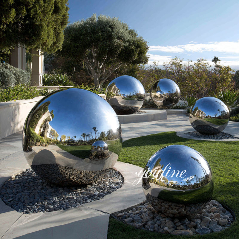 stainless steel mirror polished ball sculpture