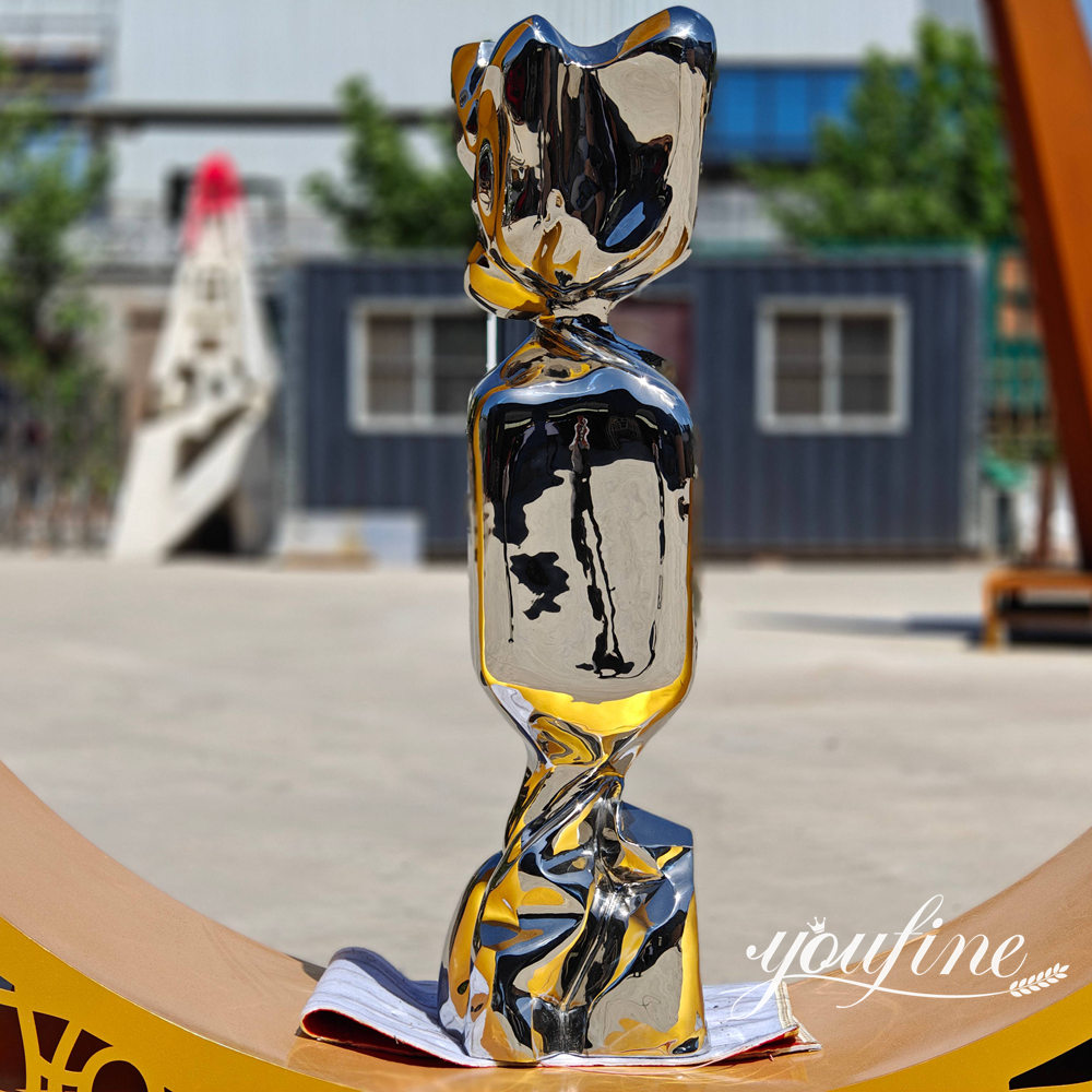 mirror polished steel candy sculpture