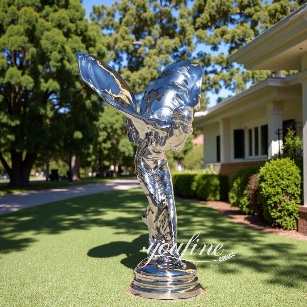 Stainless Steel Spirit of Ecstasy Rolls Royce Sculpture