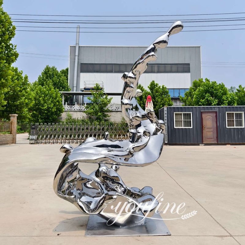 stainless steel wave sculpture