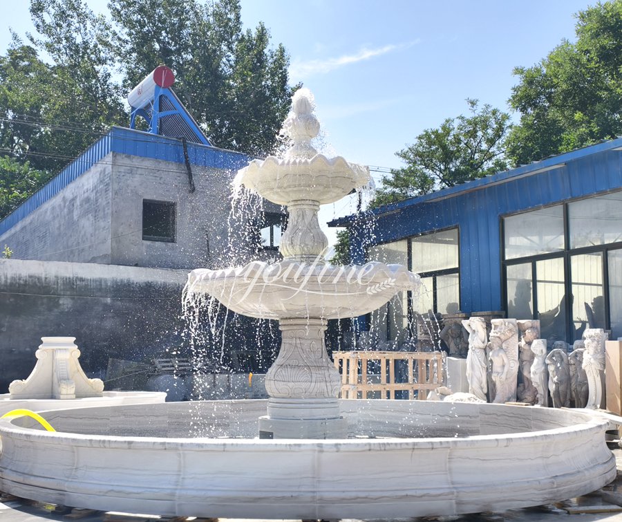 white Simple three-tiered fountain