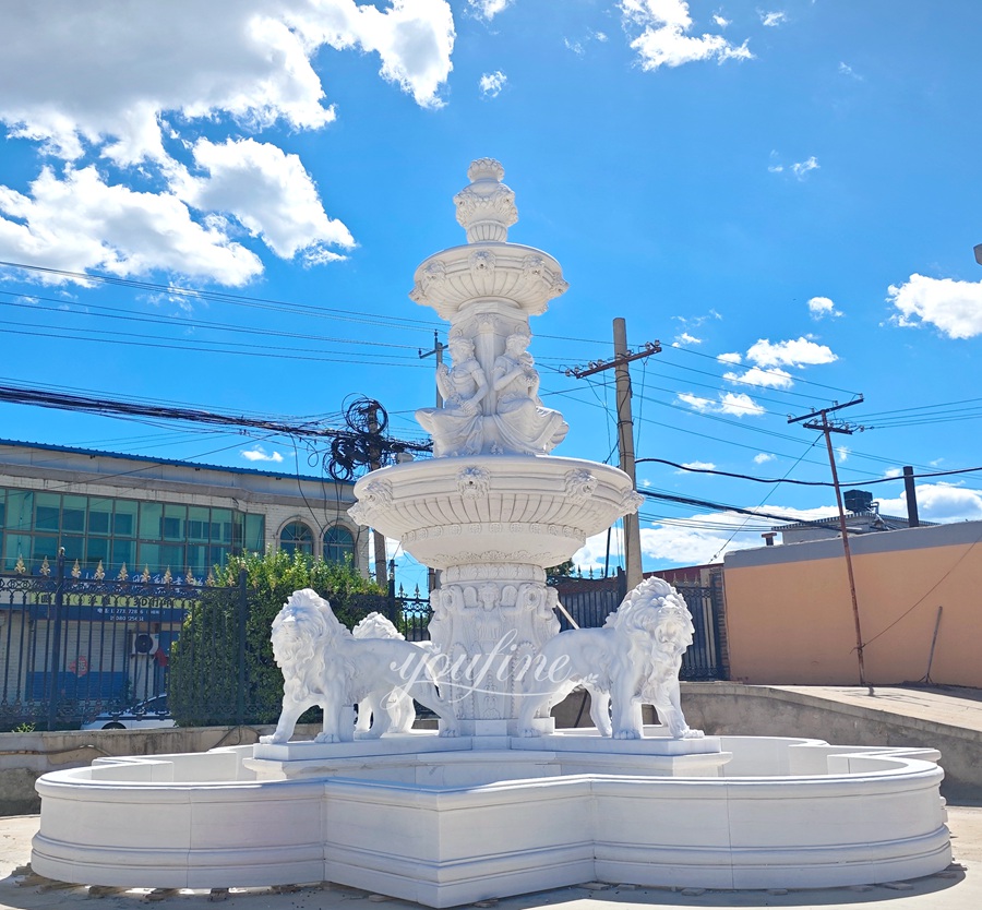 white lion sculpture fountain