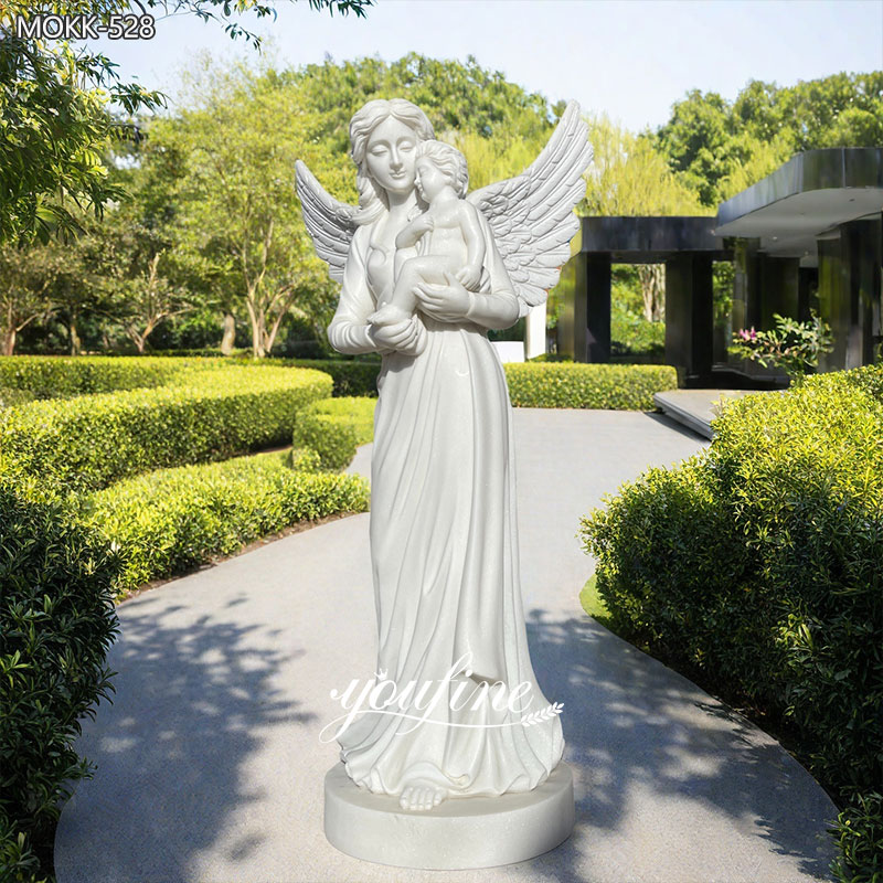 marble Mother angel holding baby statue