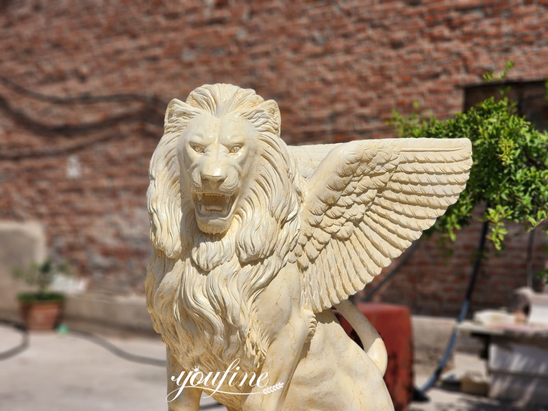winged lion garden statue