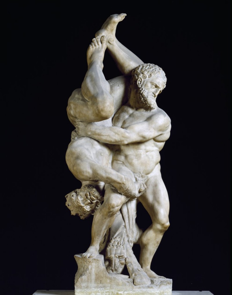 marble Hercules Steal the Mares of Diomedes statue