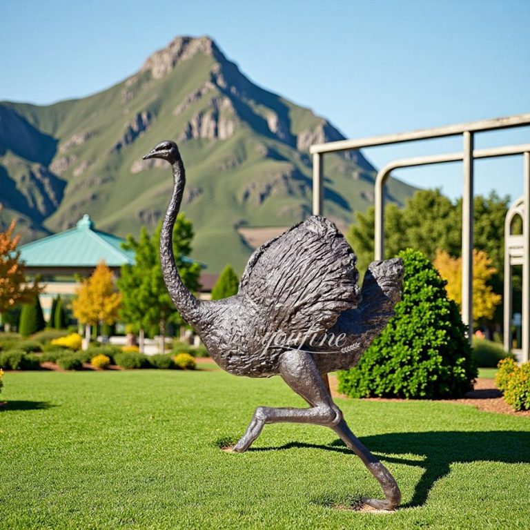 Large Running Bronze Emu Sculpture BAN-327
