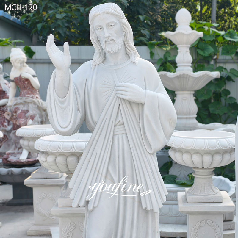 marble Jesus divine mercy statue for church