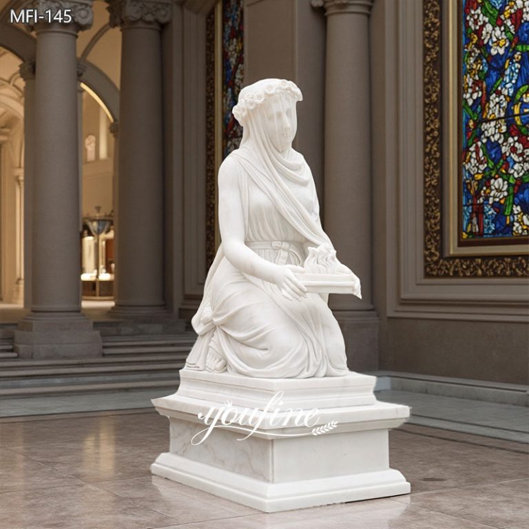 Life-size Marble Veiled Vestal Statue Replica MFI-145