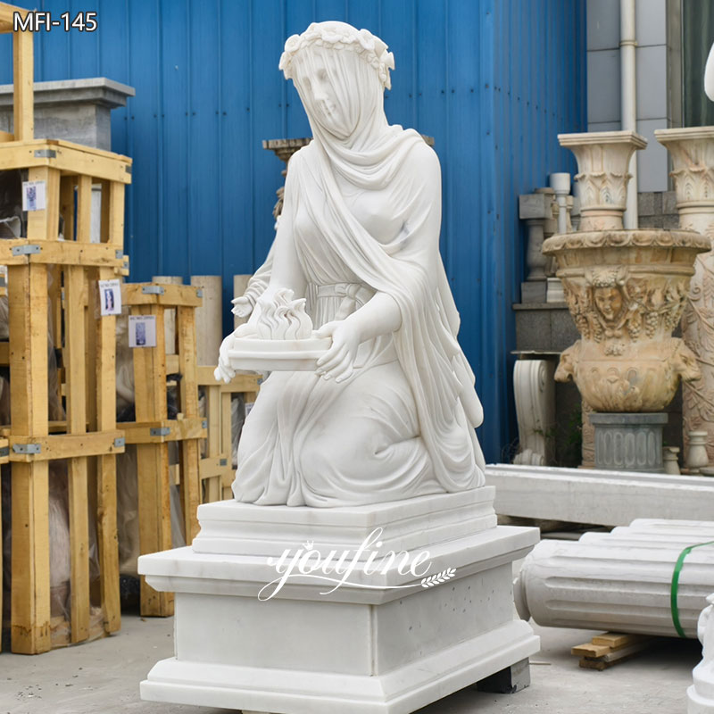 marble Veiled Vestal Statue