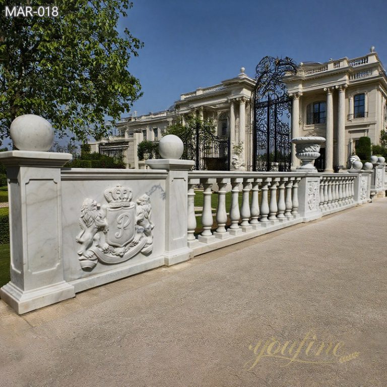 Ornate Natural Marble White Balustrade MAR-018