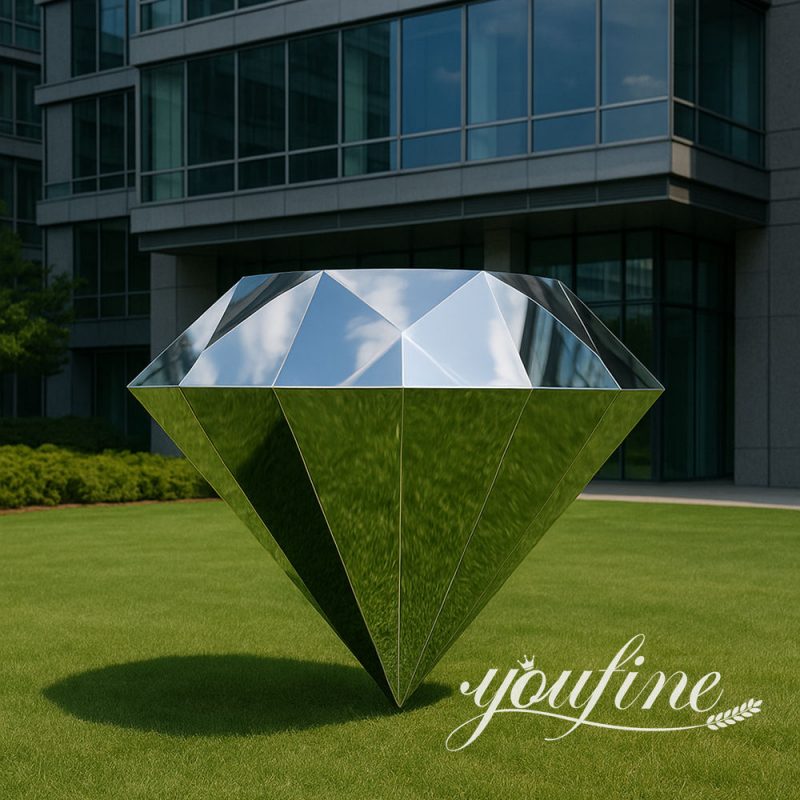 metal diamond sculpture