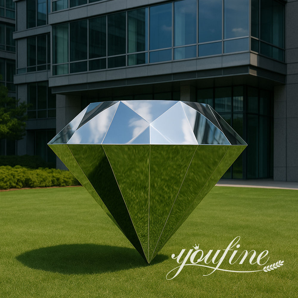 metal diamond sculpture