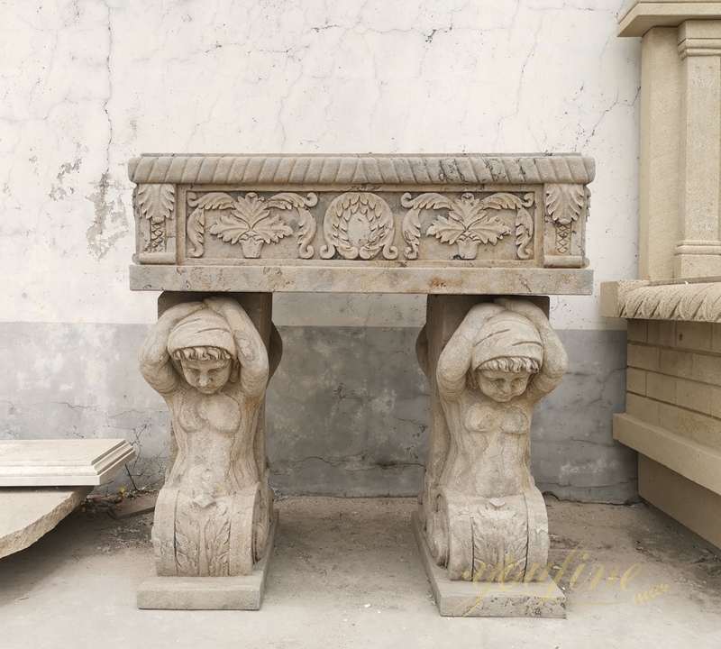 hand carved marble large pots