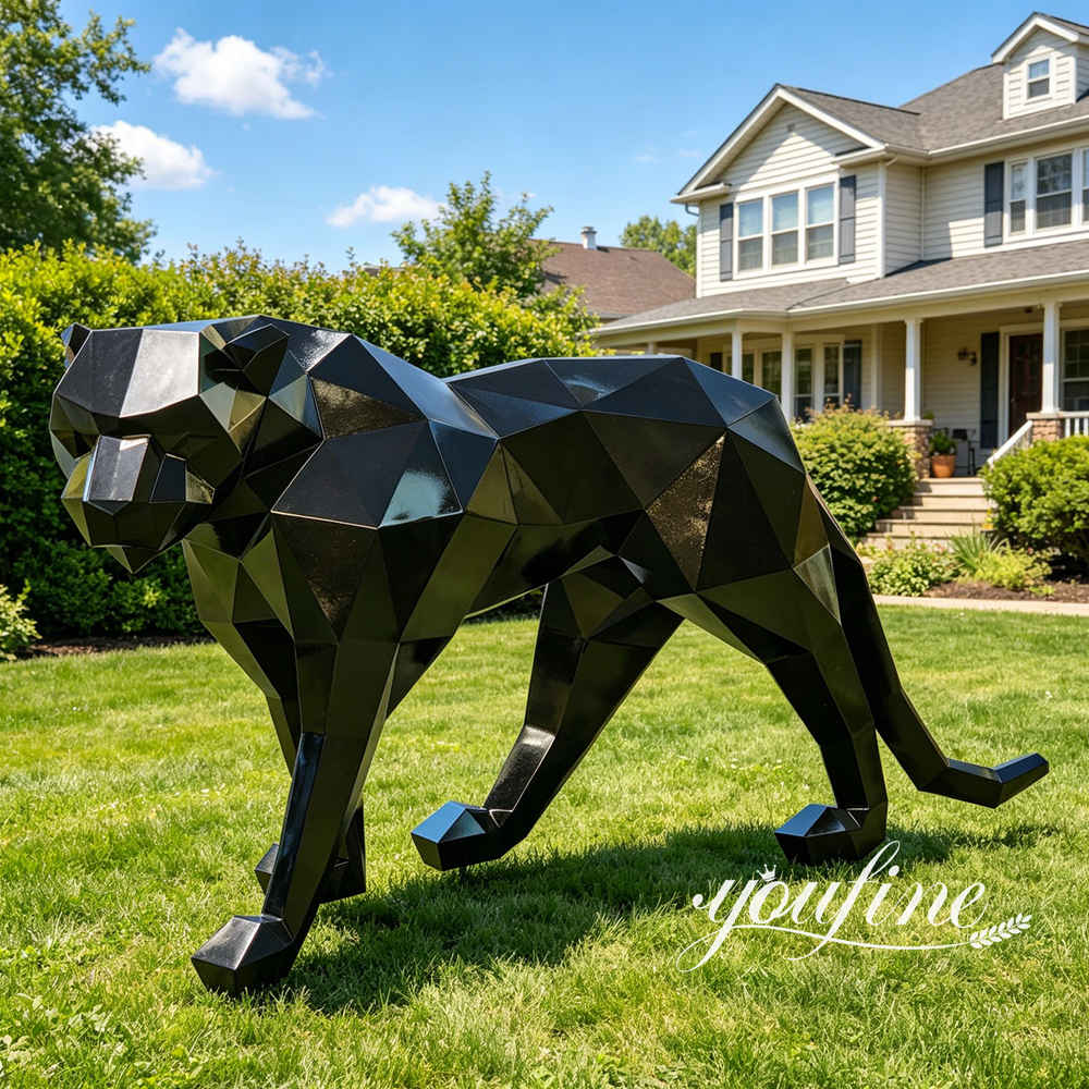 life size metal panther sculpture