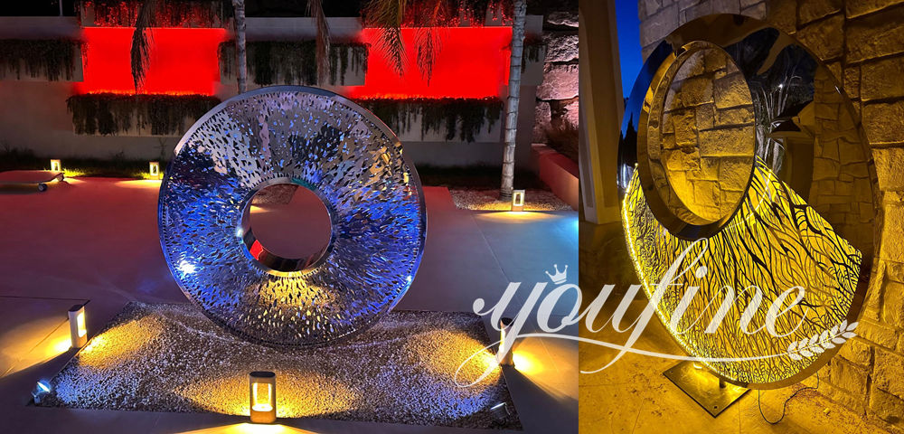 modern metal lighting sculpture