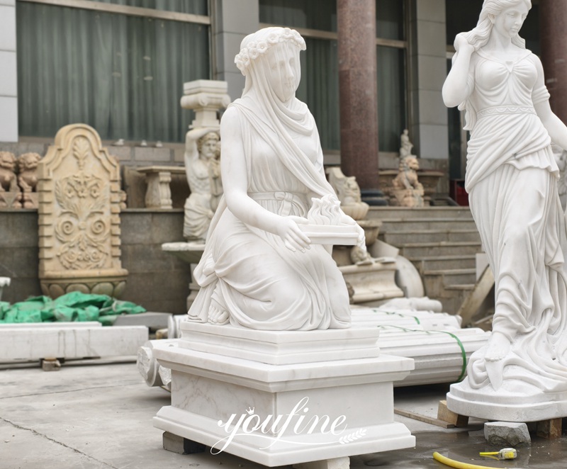 marble Veiled Vestal Statue replica