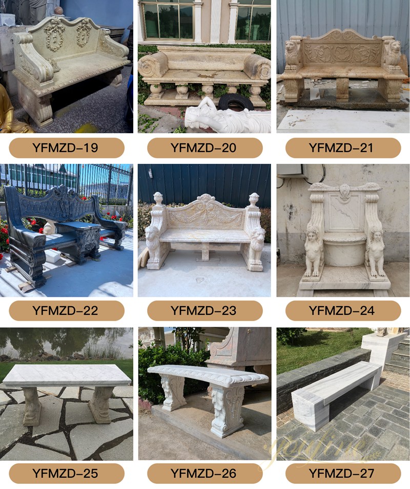 outdoor marble bench
