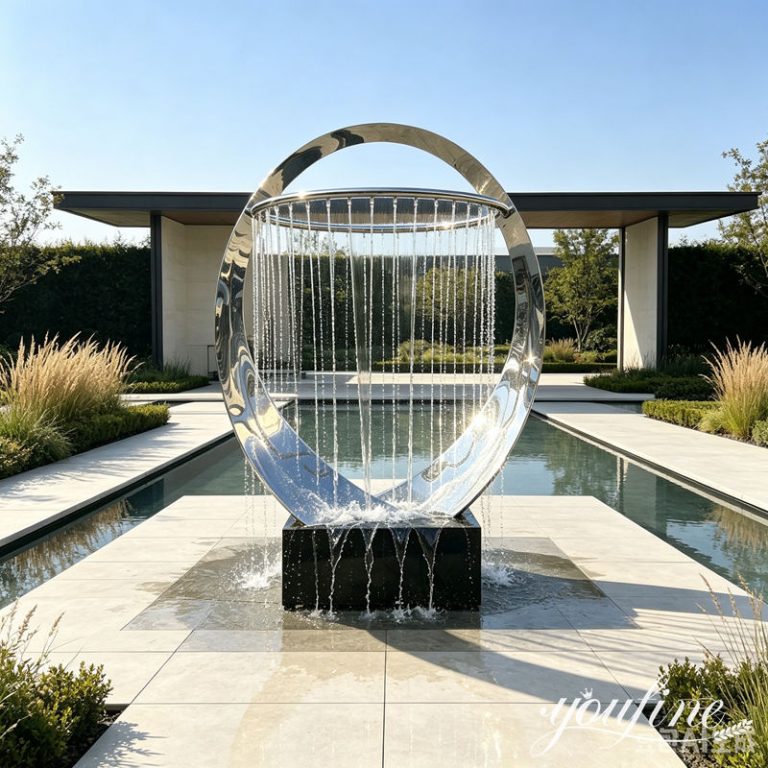 Stainless Steel Modern Oval Fountain Sculpture CSS-254