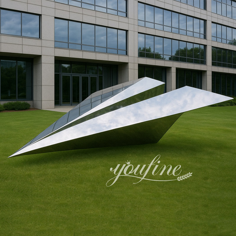 paper airplane sculpture for lawn decor