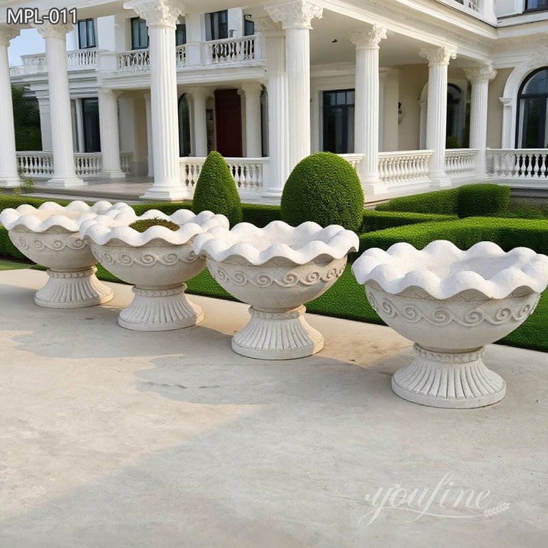 natural white Marble Garden Planter