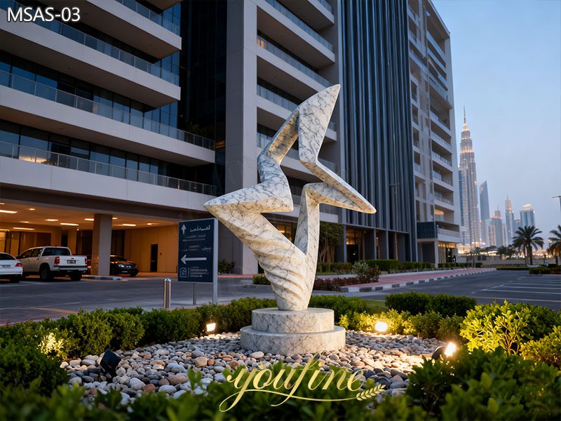 marble abstract sculpture for square