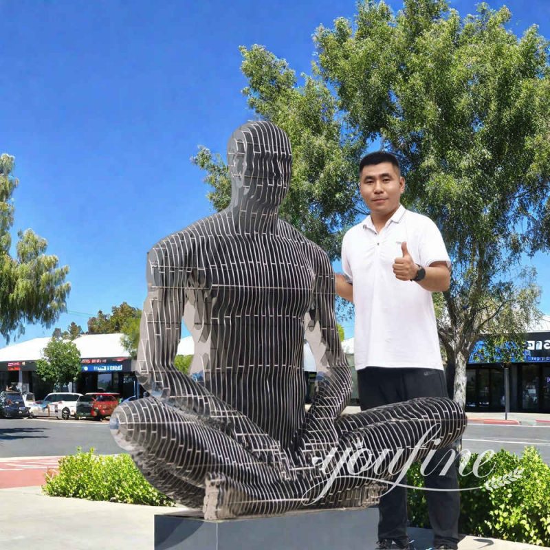 modern sliced metal sculpture