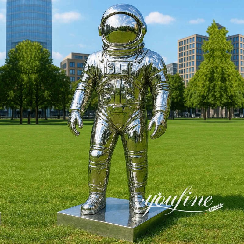 decorative steel astronaut sculpture