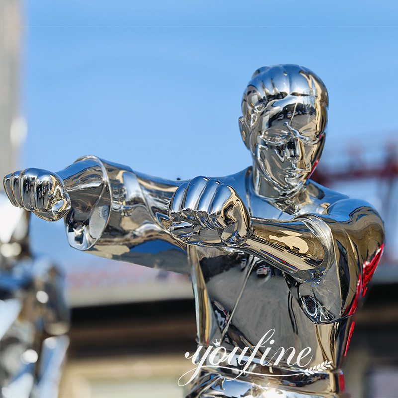 modern steel martial sculpture