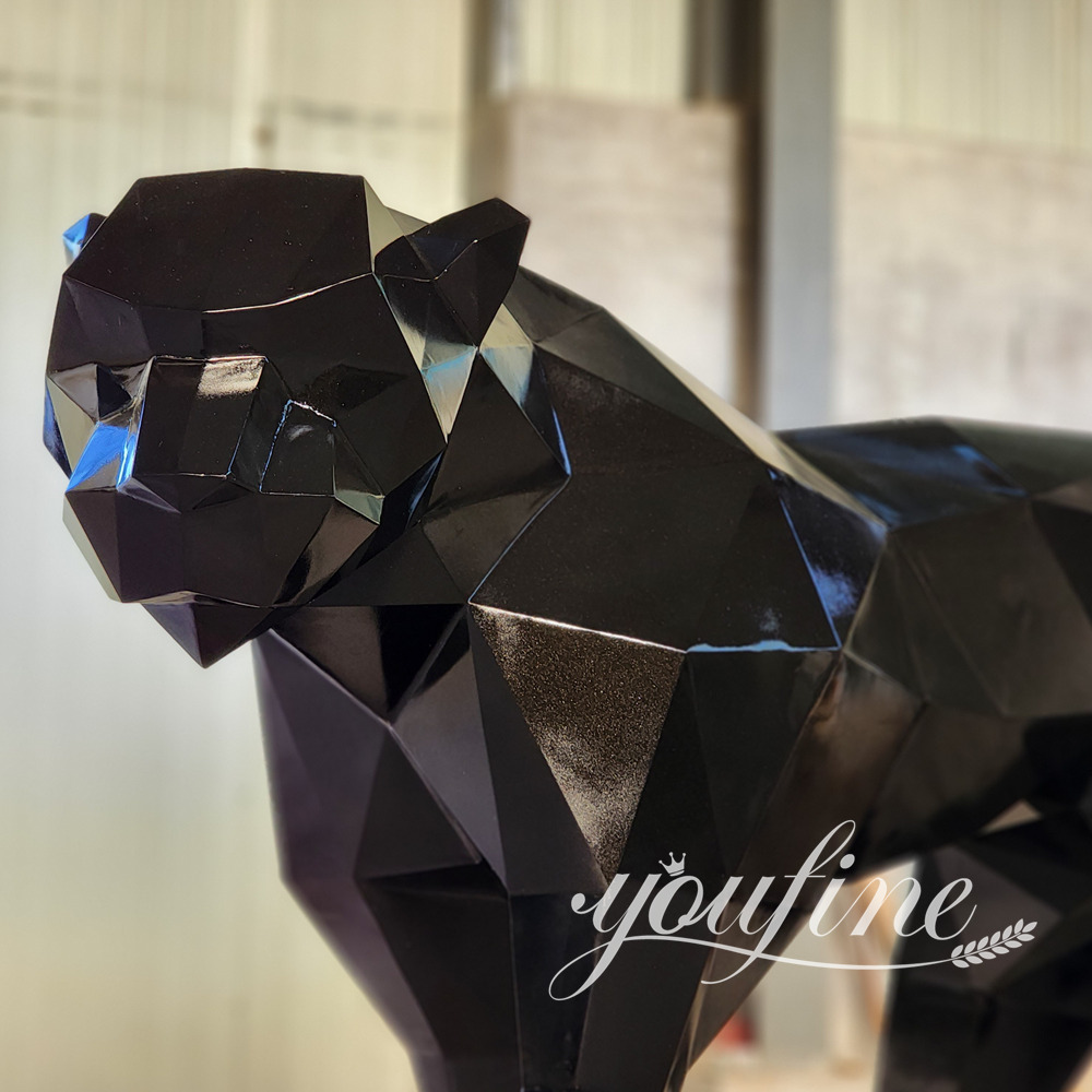 stainless steel panther sculpture