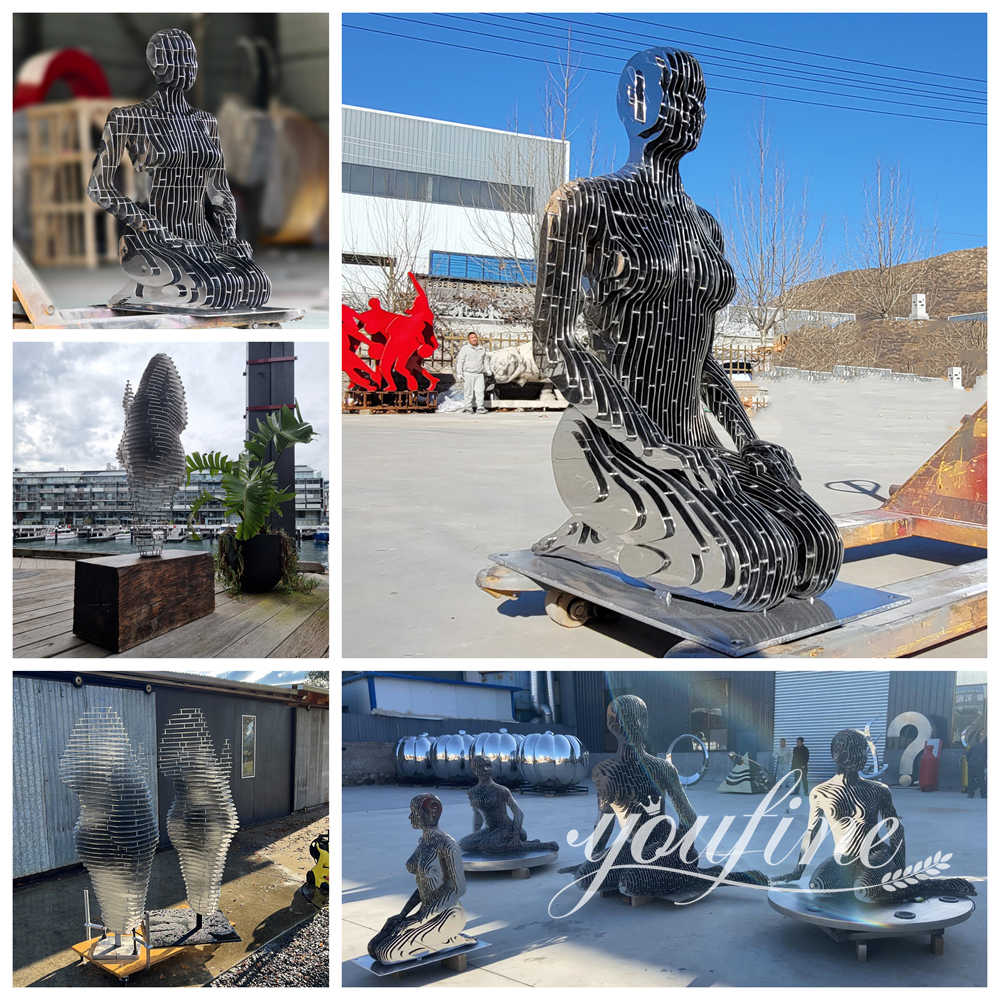 various sliced metal sculpture styles