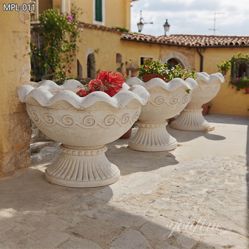 some white Marble Garden Planter