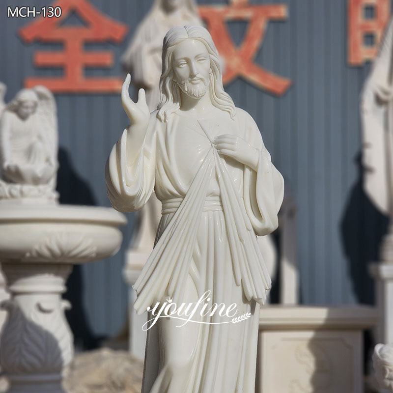 white marble Jesus divine mercy statue