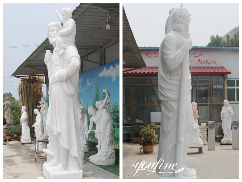 Marble St Christopher Statue detail