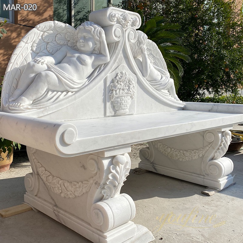 vivid Marble Cherub Bench
